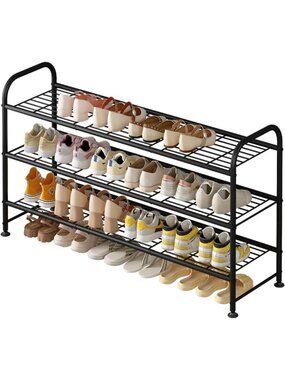 New 3 Tier Long Shoe Rack for Closet Metal Shoe Organizer for Entryway